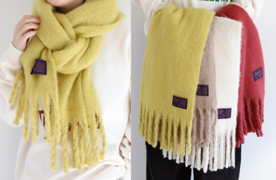 cepo(セポ)イエローのバルキーマフラー