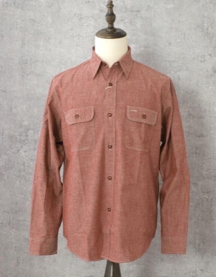 SUGARCANE(シュガーケーン)ブラウンレッドの長袖シャツ