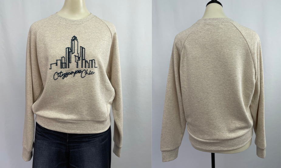 Mylankaホワイトのビル柄スウェット