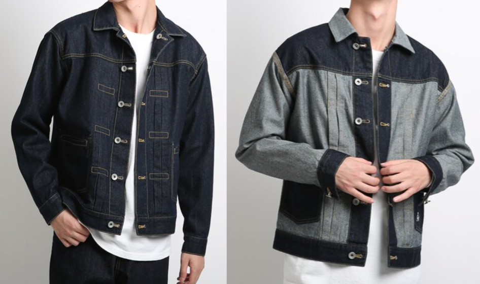 Dessin(デッサン)ネイビーのリバーシブルデニムジャケット
