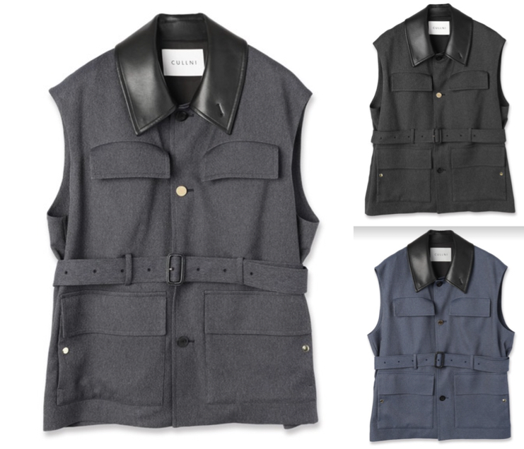 CULLNI（クルニ）ネイビーのサファリデニムベスト