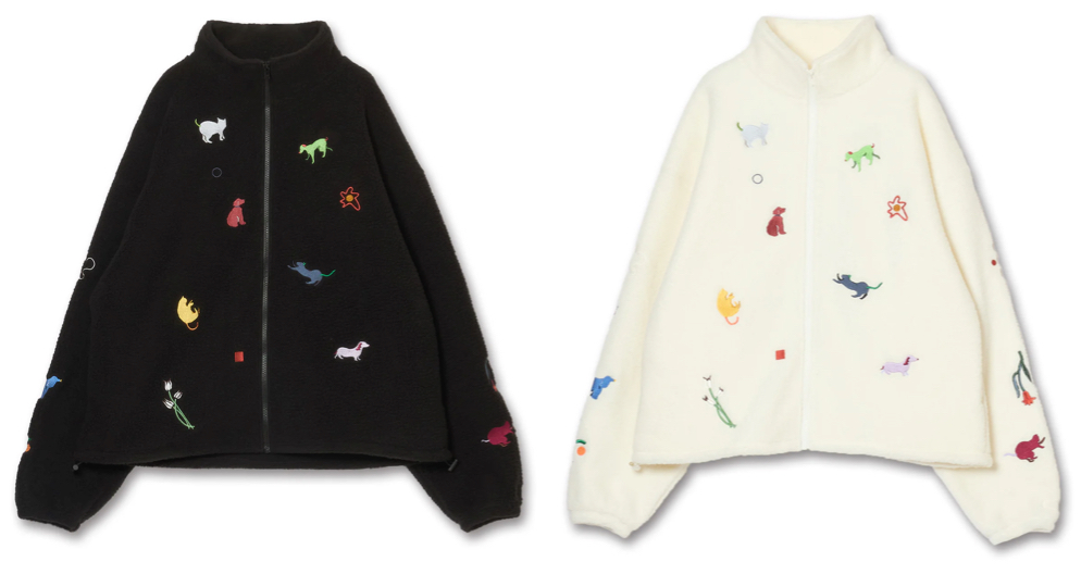 commonnounブラックの動物柄ジャケット