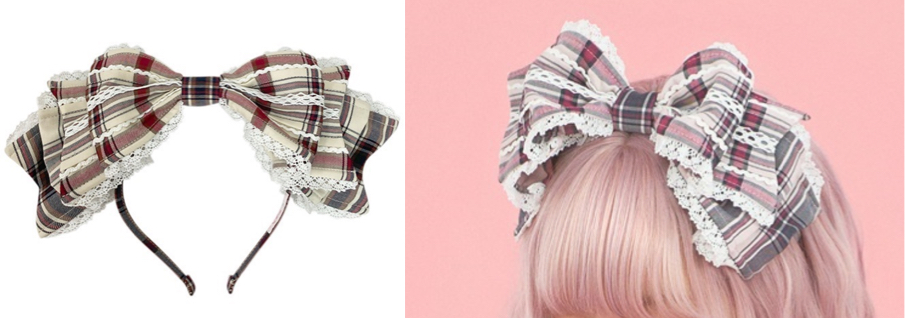 Angelic Pretty（アンジェリックプリティ）
アイボリーのチェック柄カチューシャ