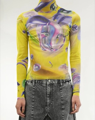 BALMUNG（バルムング）イエローのグラフィックメッシュトップ