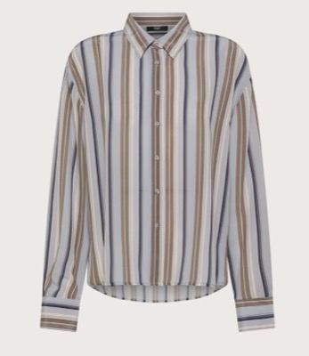 seventyvenezia（セブンティヴェネツィア）ブルーxベージュのストライプシャツ