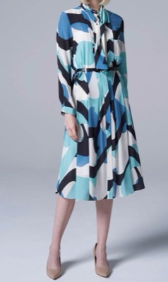 AKIKO OGAWA（アキコオガワ）ブルーのプリントワンピース