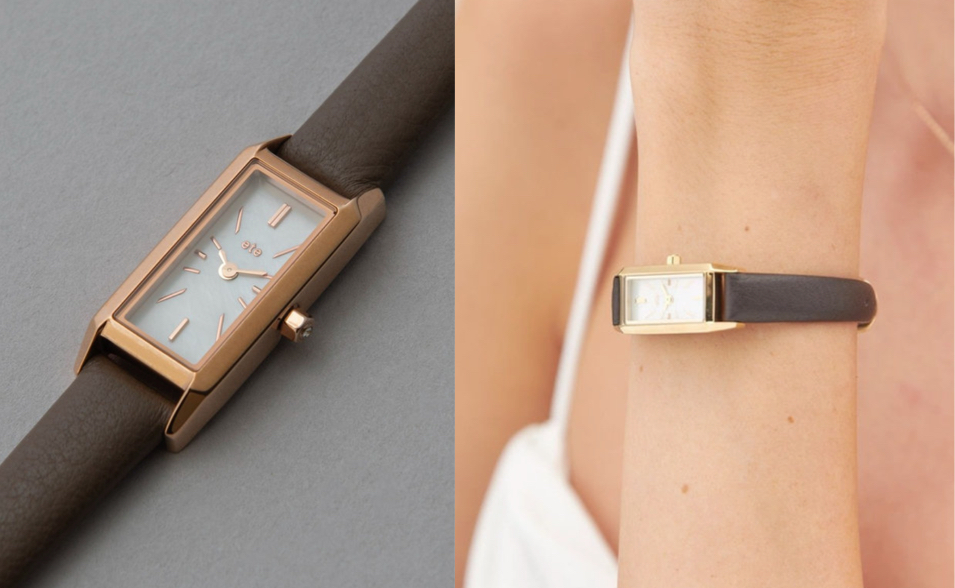 ete（エテ）ゴールドxブラウンの腕時計