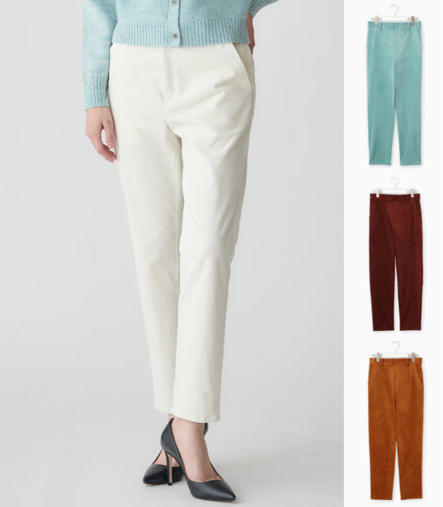 BEATRICE（ベアトリス）ホワイトのコーデュロイパンツ