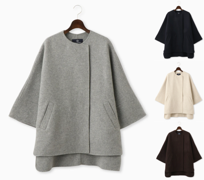 BRAHMIN(ブラーミン)グレーのポンチョコート