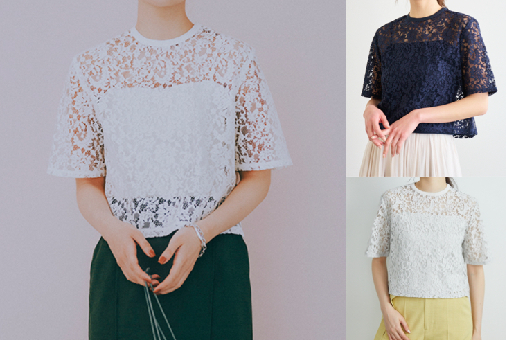 LOUNIE（ルーニィ）ホワイトのレースブラウス