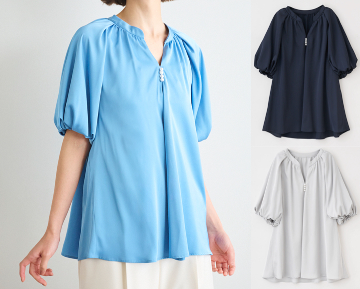 LOUNIE（ルーニィ）ライトブルーのブラウス