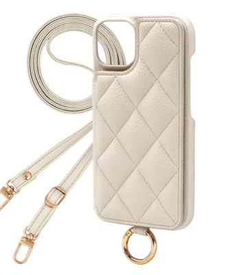 Elegante（エレガンテ）ホワイトのキルティングスマホケース