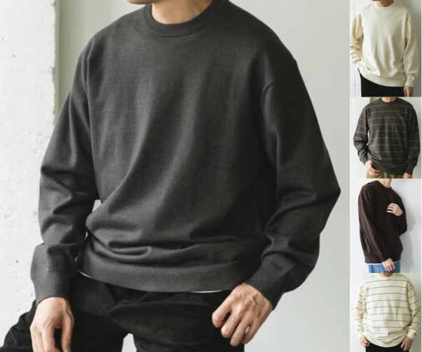 URBAN RESEARCH DOORS（アーバンリサーチドアーズ）チャコールグレーのニット