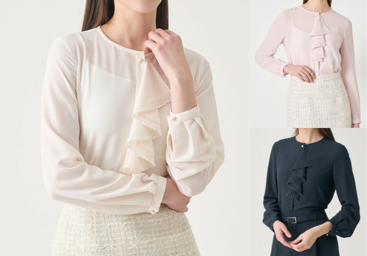 ANAYI（アナイ）ホワイトのフリルブラウス