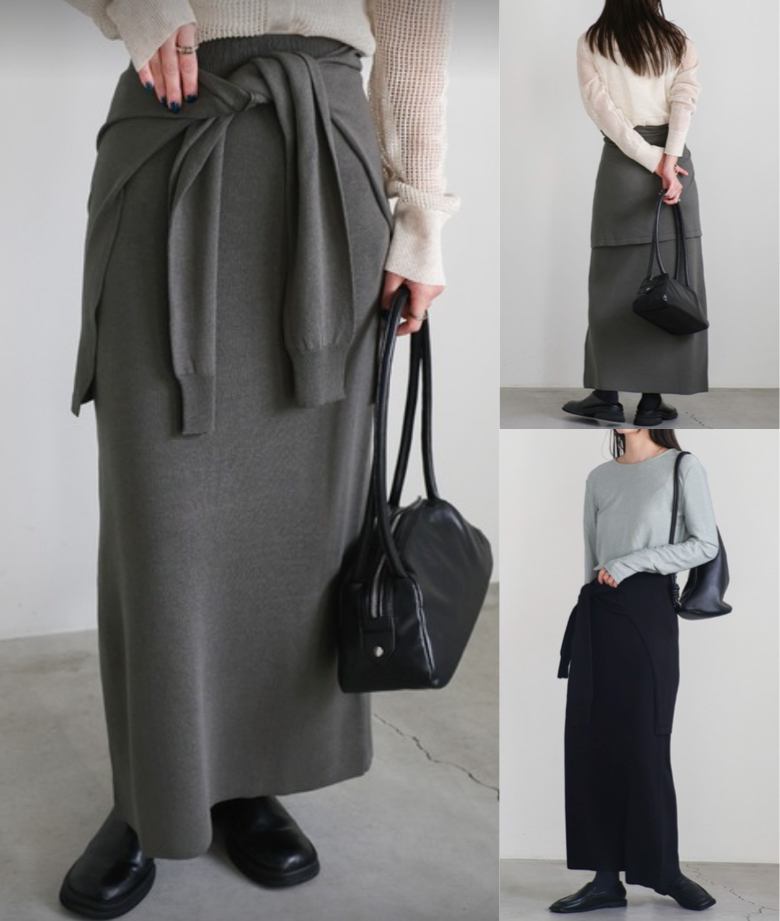 select MOCAグレーのロングスカート
