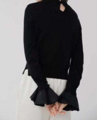 maison de Dolce.（メゾンドドルチェ）ブラックのメローニットブラウス