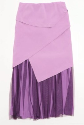 AULA AILA（アウラアイラ）パープルのシアーヘムスカート