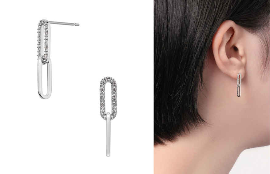 vendomeダイヤモンドチェーンピアス