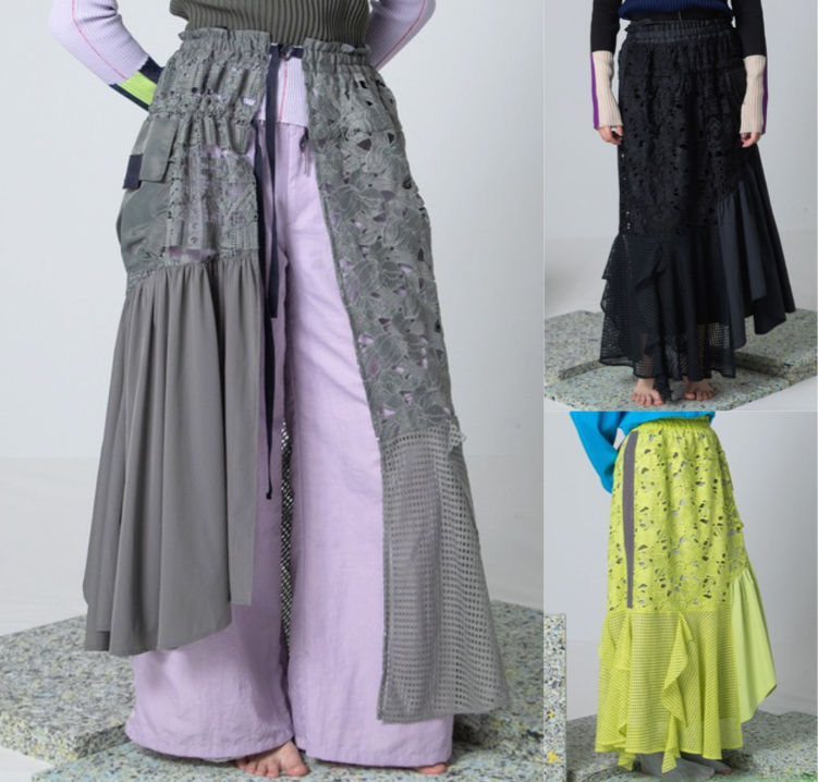 AULA AILA（アウラアイラ）グレーのレーススカート