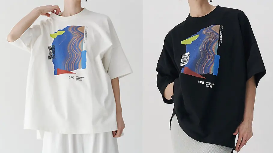 UN3D.（アンスリード）ホワイトのプリントTシャツ