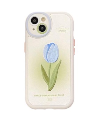 チューリップ柄スマホーケース