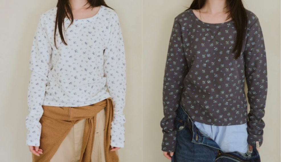 common gull products.（コモンガルプロダクツ）ホワイトの小花柄ロンT