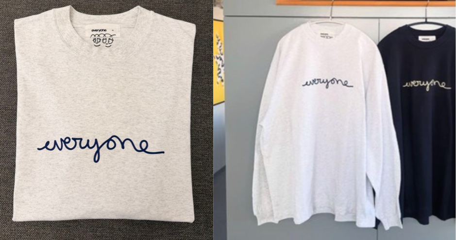 everyone j.30000ライトグレーのロゴロンT