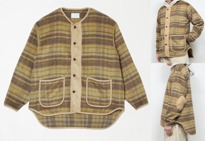 arenotis（アーノッティーズ）ベージュ系のチェック柄カーディガン