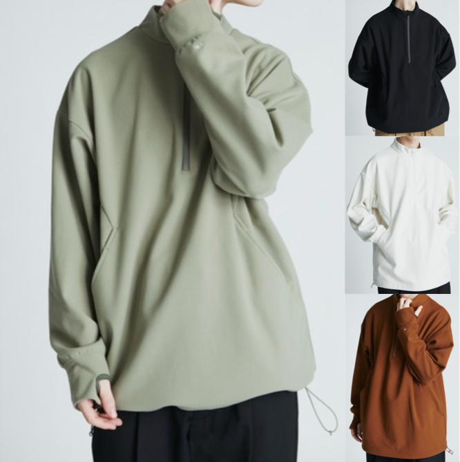 F/CE.（エフシーイー）グリーンのハーフジップスウェット