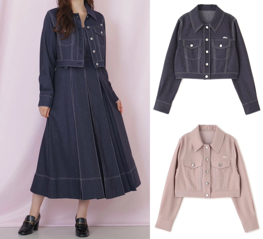 JILL by JILL STUART（ジルスチュアート）ネイビーのデニムステッチジャケット