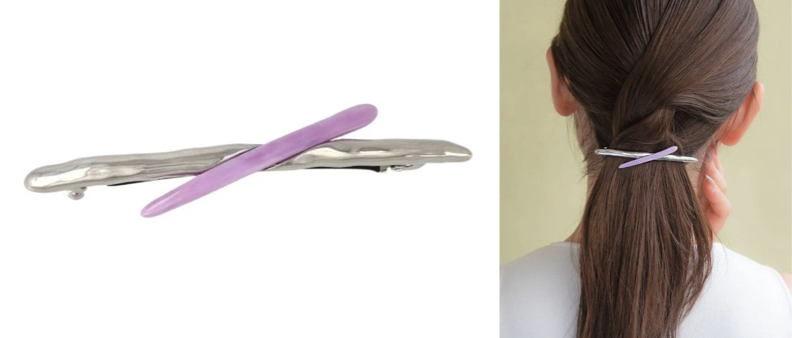 OSEWAYA（お世話や）パープルxシルバーのヘアピン