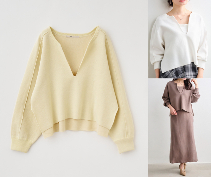 Stola.（ストラ）イエローのVネックスウェット