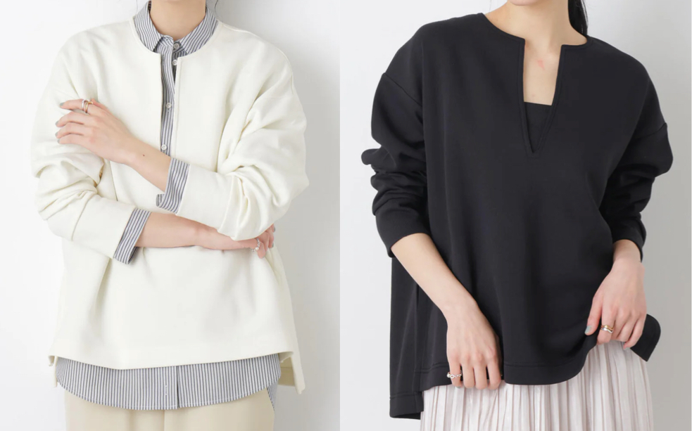 NANO universe（ナノユニバース）ホワイトのカットキーネックトップス