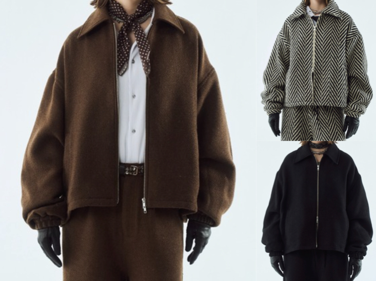 seyto(セイト)ブラウンのツイードブルゾンジャケット