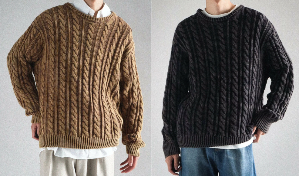 CRAFT STANDARD BOUTIQUE(クラフトスタンダードブティック)ブラウンのケーブル編みニット