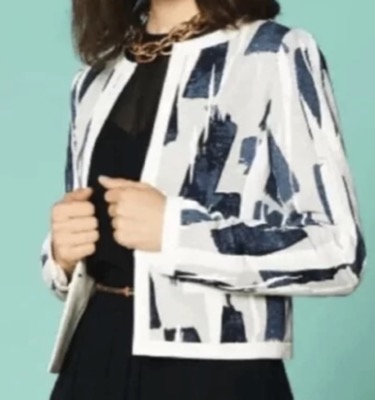 AKIKO OGAWA（アキコオガワ）ホワイトxネイビーのジャケット