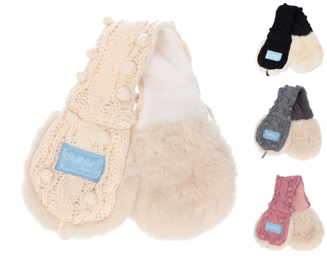 MILKFED.（ミルクフェド）アイボリーのイヤーマフラー