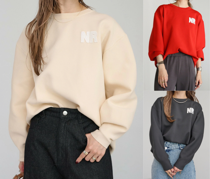 Bonjour Sagan(ボンジュールサガン)アイボリーのロゴニット