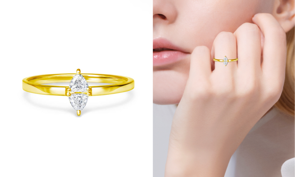 ahkahゴールドのストーンリング