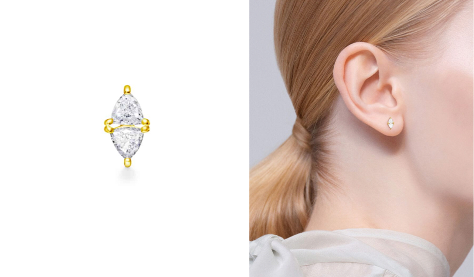 ahkah（アーカー）ゴールドのダイヤモンドピアス