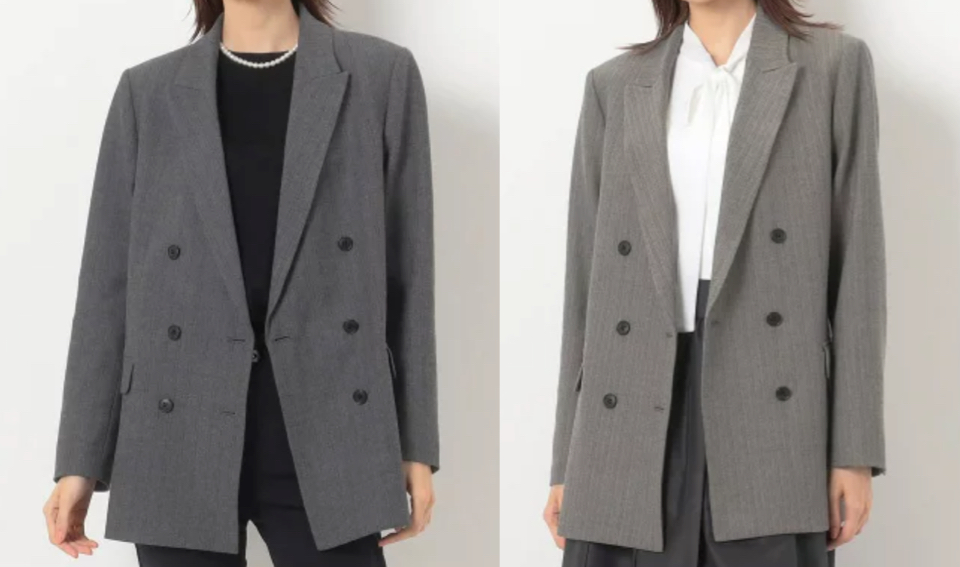 COMME CA(コムサ)グレーのダブルジャケット