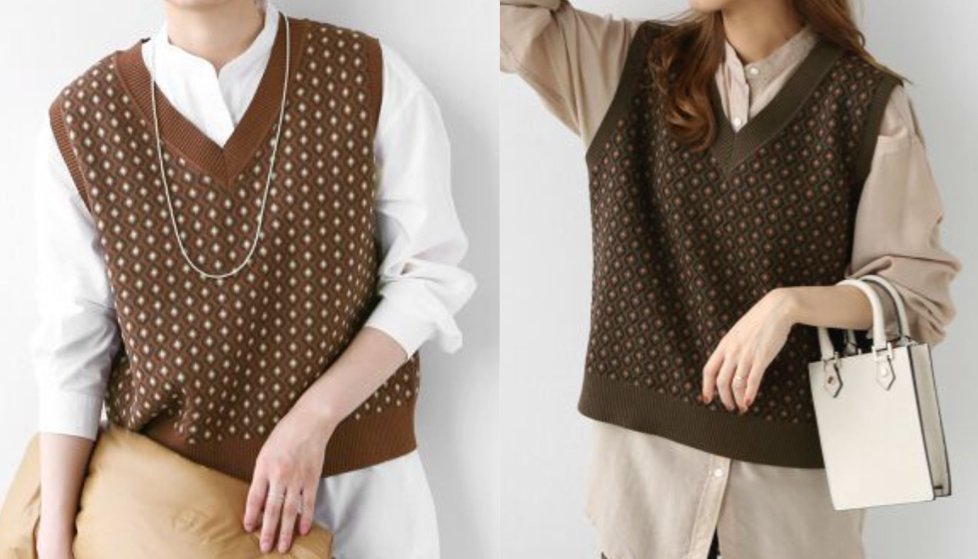 JOURNAL STANDARD relume(ジャーナルスタンダードレリューム)ブラウン系のジャガードニットベスト