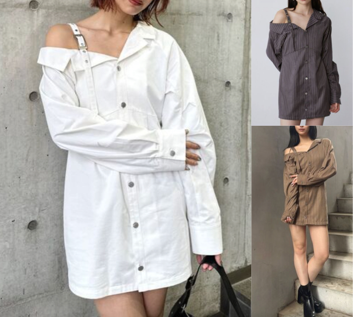 ムルーアホワイトのシャツワンピース