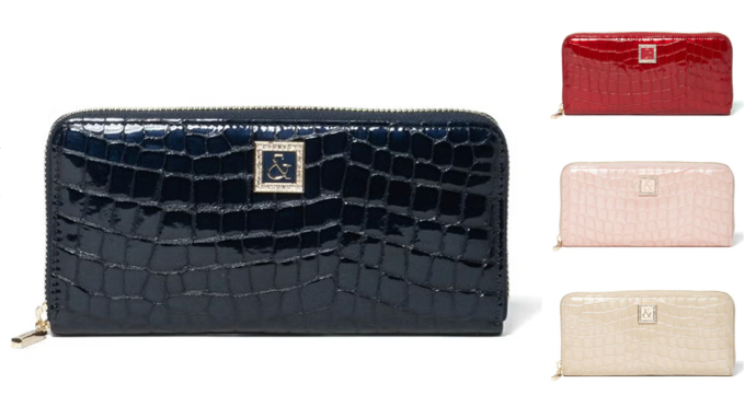 PINKY&DIANNE（ピンキーアンドダイアン）ネイビーのクロコ長財布