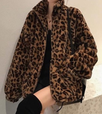 Ptor（ピーター）ヒョウ柄ボアブルゾン