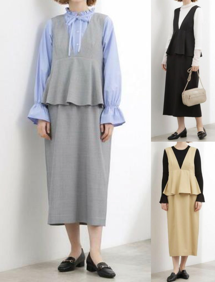 grove（グローブ）グレーのドッキングワンピース