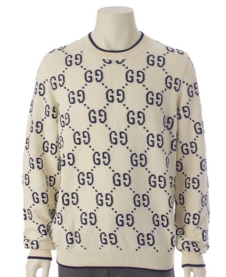 GUCCI（グッチ）アイボリーのロゴニット