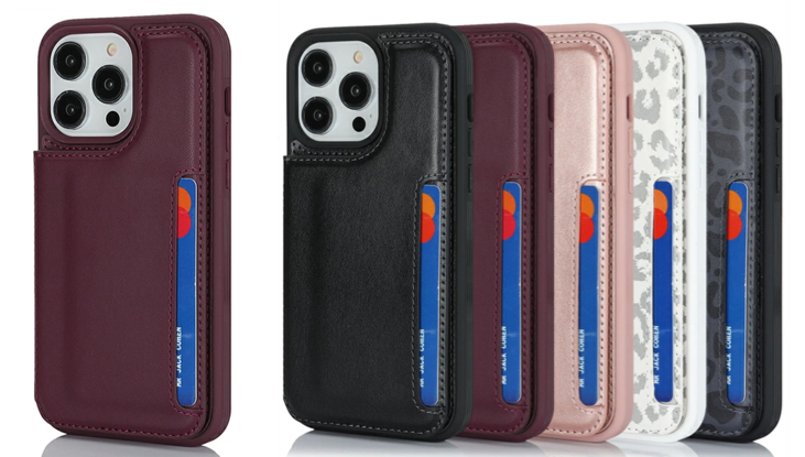 ボルドーの手帳型スマホケース