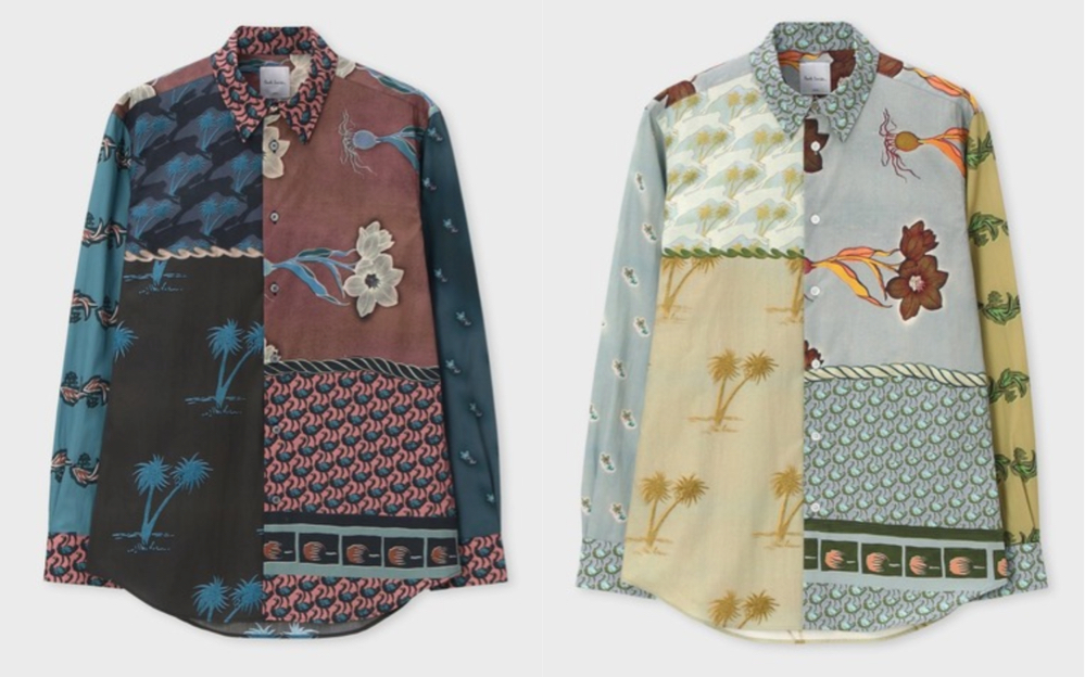 Paul Smith（ポールスミス）ブルーxブラウンのプリントシャツ