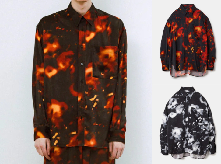 08sircus（08サーカス）ブラックxレッドのプリントシャツ